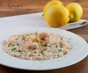 Zitronen-Risotto mit Garnelen