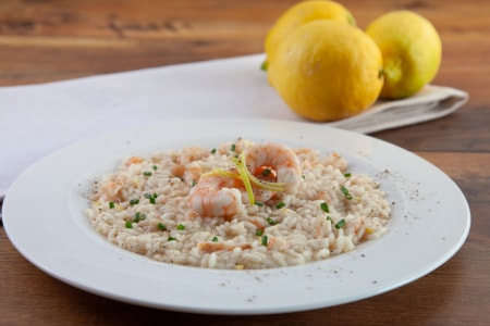 Zitronen-Risotto mit Garnelen