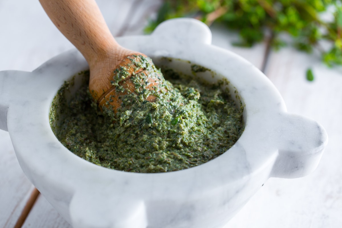 Portulak-Pesto