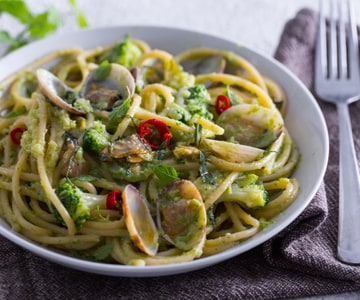 Pasta mit Venusmuscheln und Brokkoli