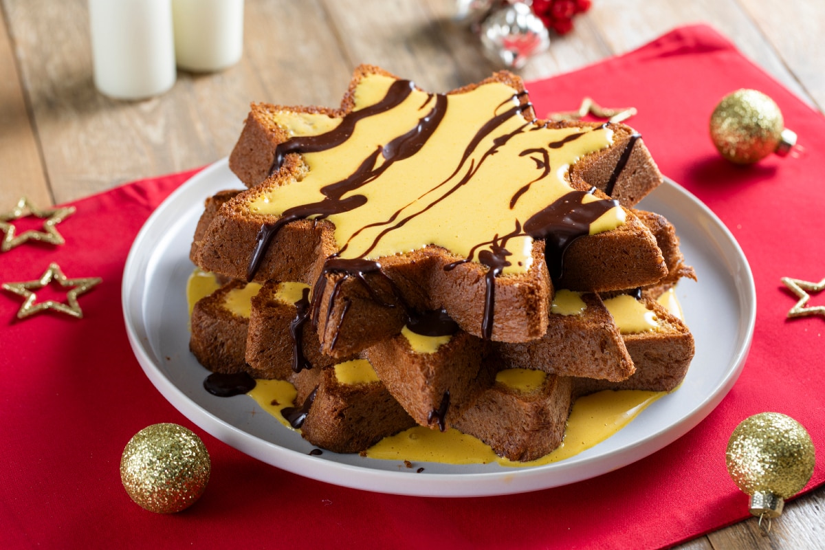 Pandoro-Sterne mit Zabaglione-Creme