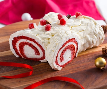 Weihnachtliche Red Velvet-Rolle