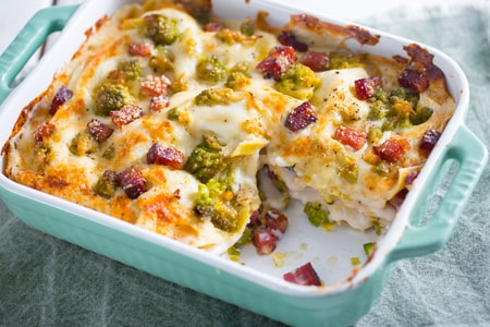 Lasagne mit Romanesco und Speck